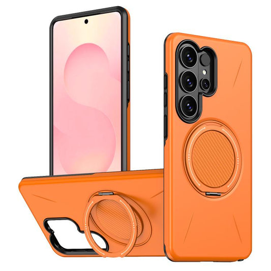 For Samsung Galaxy S26 Ultra 5G Kalebol Magnetic MagSafe Rotation Holder PC Phone Case(Orange)