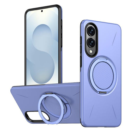 For Samsung Galaxy S25 Edge 5G Kalebol Magnetic MagSafe Rotation Holder PC Phone Case(Lilac)