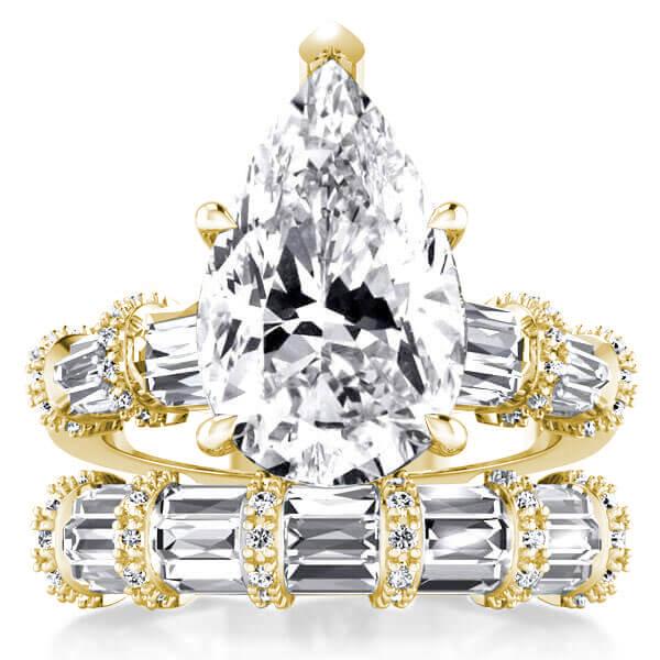 Golden Ribbon Design Pear Bridal Set