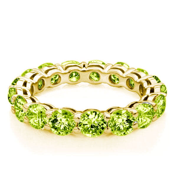 Eternity Round Cut Created Peridot Wedding Band