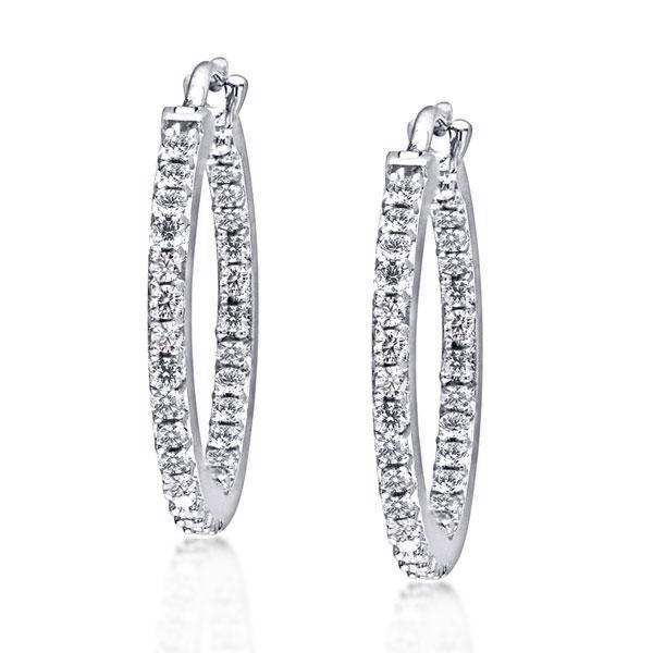 Classic Round Silver Hoop Earrings For Women