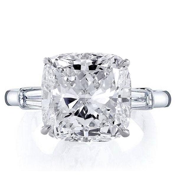 Classic Three Stone Cushion Cut Engagement Ring