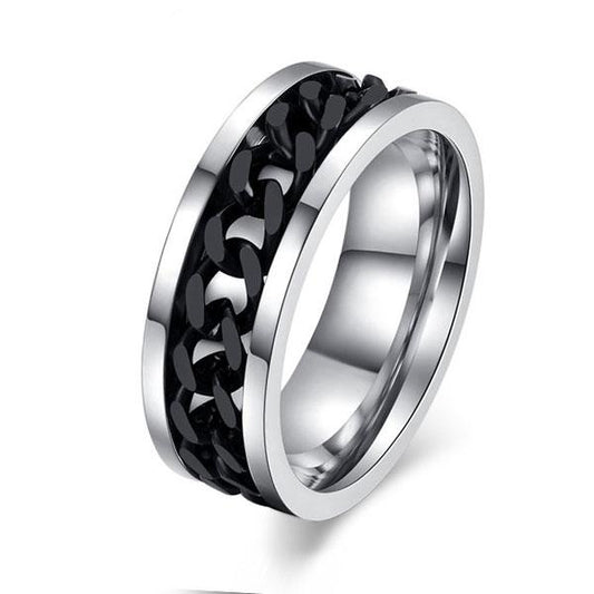 Italo Spinning Chain Titanium Steel Men's Wedding Band
