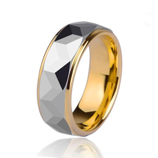 Italo Carving Titanium Steel Men's Wedding Band